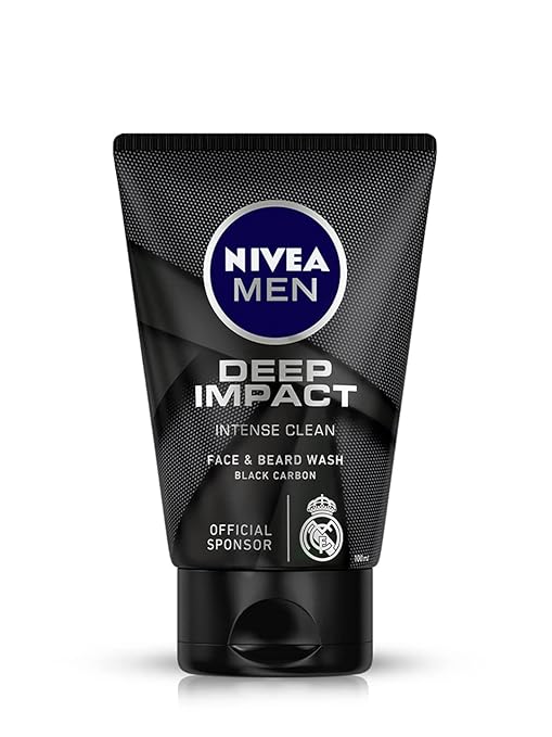 61VKUh0z6HL._SY679_ Nivea Men Deep Impact Intense Clean Face and Beard Wash - Black Carbon, 100 ml (3.3 oz)