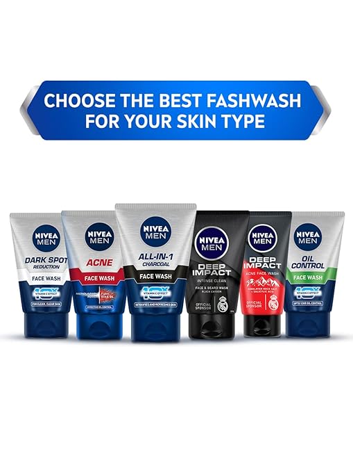 61beuZLMiqL._SY679_ Nivea Men Deep Impact Intense Clean Face and Beard Wash - Black Carbon, 100 ml (3.3 oz)