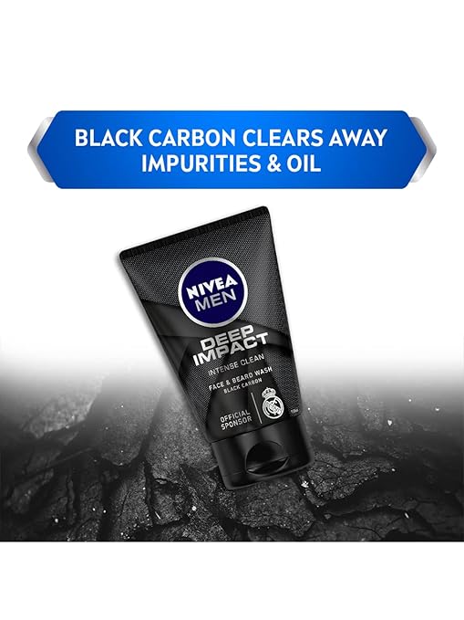 61h-Odqn5LL._SY679_ Nivea Men Deep Impact Intense Clean Face and Beard Wash - Black Carbon, 100 ml (3.3 oz)