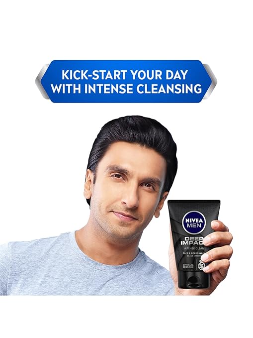 61oNUi2U-OL._SY679_ Nivea Men Deep Impact Intense Clean Face and Beard Wash - Black Carbon, 100 ml (3.3 oz)