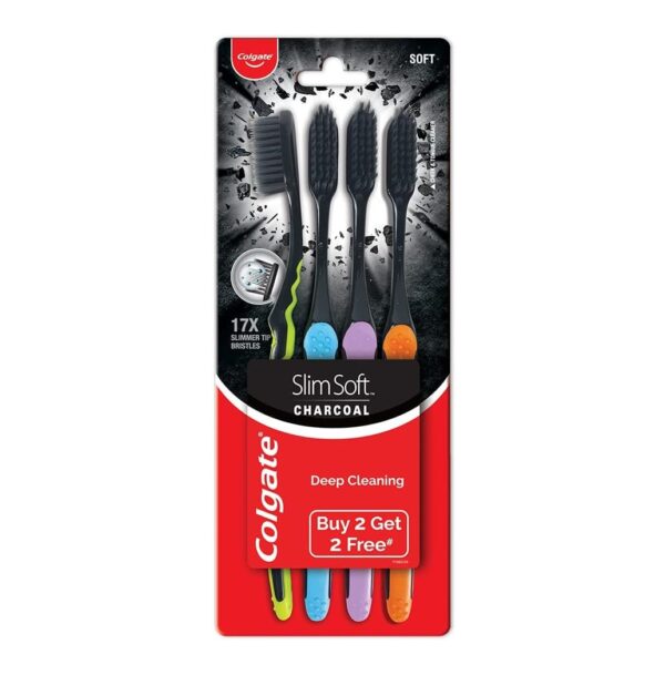61sxx22ycUL._AC_SX679_ Colgate Slim Soft Charcoal Toothbrush (Buy 2 Get 2 Free) - 4 Pcs