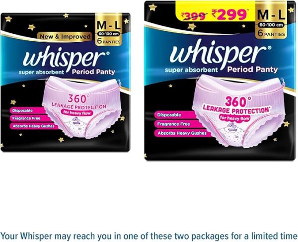 710h+CNGC1L._AC_SX679_ CONFETTIWOW Whisper Bindazzz Night Period Panty|6 M-L Panties