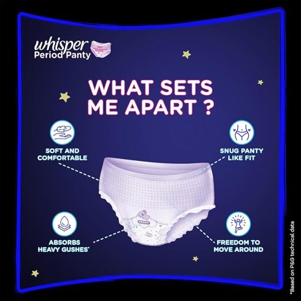 71OIesRN8NL._AC_SX679_ CONFETTIWOW Whisper Bindazzz Night Period Panty|6 M-L Panties