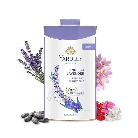 Yardley London English Lavender Perfumed Deodorizing Talc Talcum Powder 100gm, 3.5 Ounce