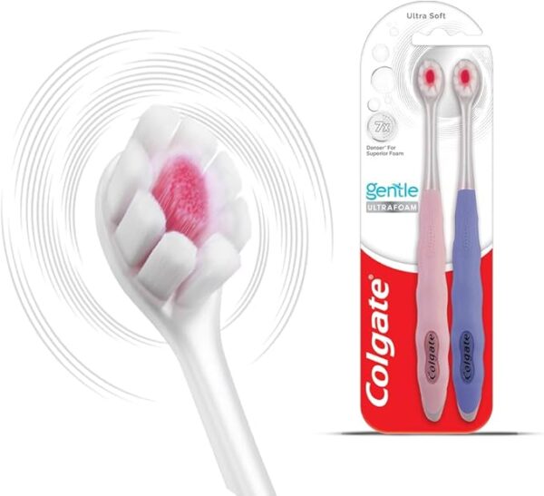 51mr3cCRs5L._AC_SX679_ - Copy Colgate Gentle UltraFoam Ultra Soft Bristles Manual Toothbrush for adults, 2 Pcs, Soft Bristles for Superior Clean, Multicolor