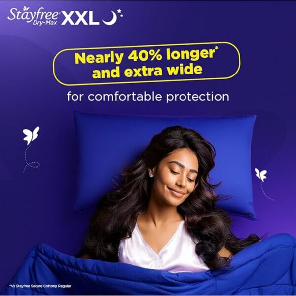 615JuMG7ouL._AC_SX679_ Stayfree Dry Max All Night Extra Large Dry Cover Sanitary Pads with Wings (28 Pack)
