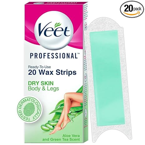 Veet Full Body Waxing Kit for Dry Skin (20 Wax Strips)