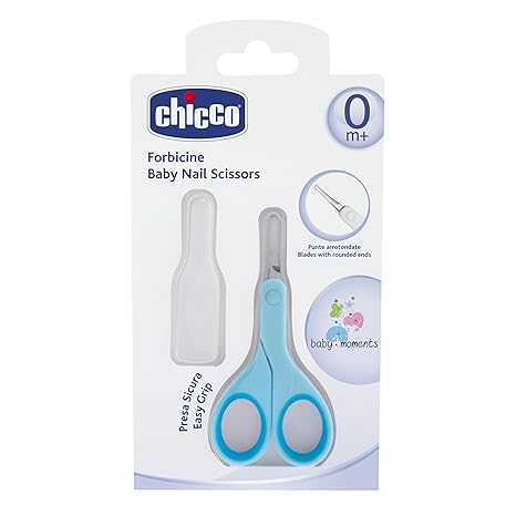 Chicco Baby Nail Scissors with Rounded Tips & Protective Case