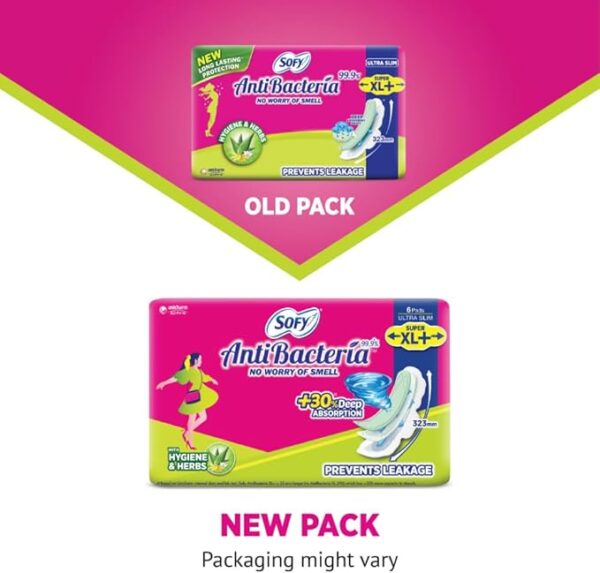61MmWVoJXqL._AC_SX679_ Sofy Anti-Bacterial 99.9% Sanitary Pads, Super XL Plus Size (44 Napkins) - 323mm