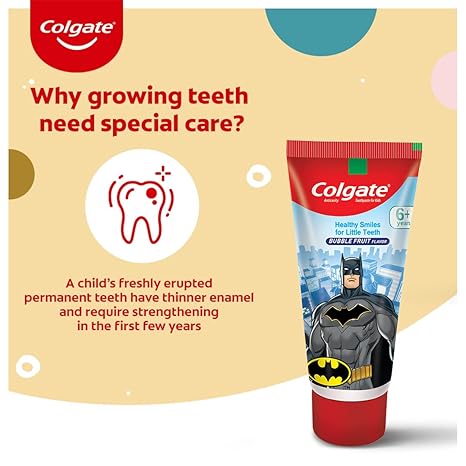 61S7BjGmQQL._SX466_ Colgate Kids Batman Glow in the Dark Toothpaste (80g)