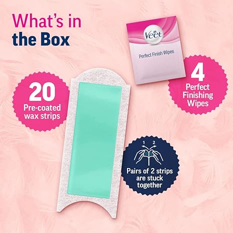 Veet Full Body Waxing Kit for Dry Skin (20 Wax Strips)