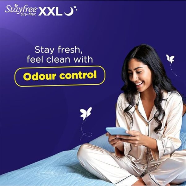 61g2lfTj0hL._AC_SX679_ Stayfree Dry Max All Night Extra Large Dry Cover Sanitary Pads with Wings (28 Pack)