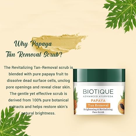 61nnmBhSWXL._SX466_ Biotique Bio Papaya Revitalizing Tan-Removal Scrub (75g / 2.65 fl.oz)
