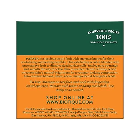 61ppzuVPALL._SX466_ Biotique Bio Papaya Revitalizing Tan-Removal Scrub (75g / 2.65 fl.oz)