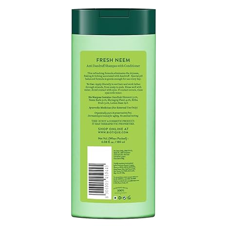 Biotique Fresh Neem Anti-Dandruff Shampoo & Conditioner (180ml)