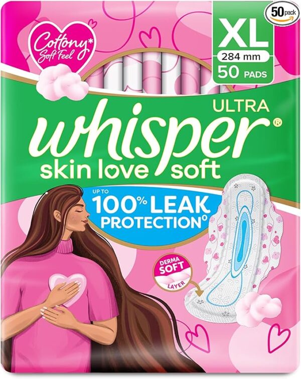 716DO7i8vXL._AC_SX679_PIbundle-50,TopRight,0,0_SH20_ Whisper Ultra Clean Sanitary Pads - XL Plus (30 Pack)