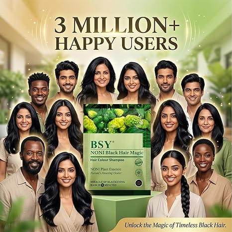 BSY Noni Black Hair Magic Hair Color Shampoo (12ml x 6 Sachets)