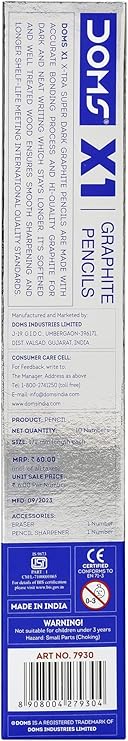 71R6aeOq0iL._AC_SY741_ Doms X1 X-Tra Super Dark Pencils Pack (10 Pencils Kit)