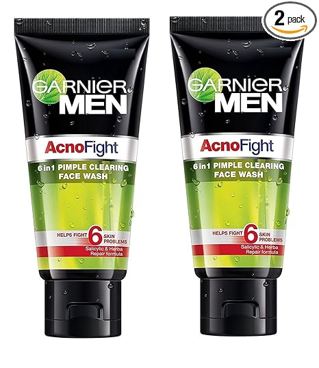 Garnier Men Acno Fight Anti-Pimple Face Wash (100ml) | Pack of 2