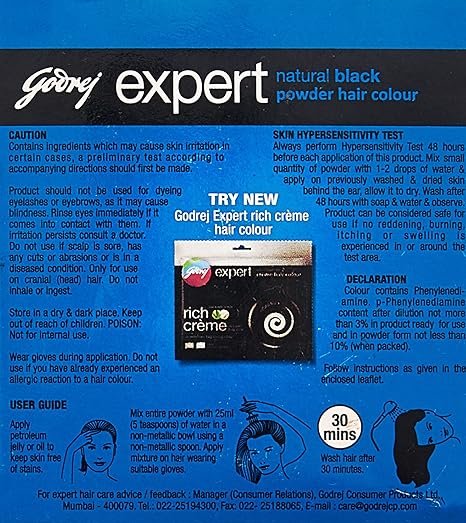 Godrej Expert Powder Hair Color - Natural Black (30g)