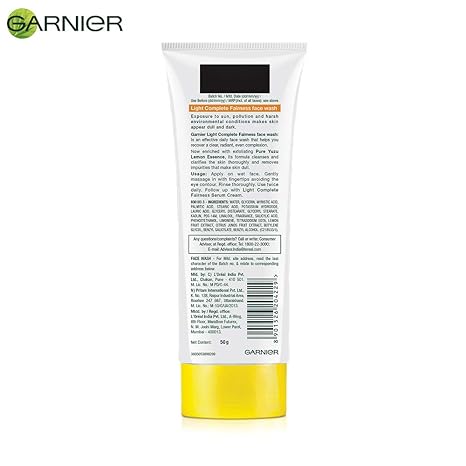618LoQaWVzL._SX466_ Garnier Skin Naturals Bright Complete Face Wash (50g)