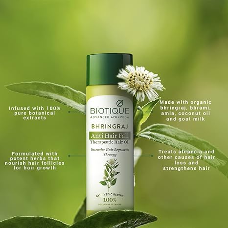 61Q0SjYHUHL._SX466_ Biotique Advanced Organics Bhringraj Therapeutic Hair Growth Oil (120ml / 4.06 fl oz)