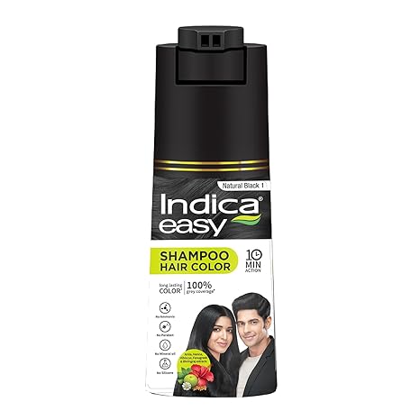 Indica Easy Shampoo Hair Color - Natural Black (180ml)