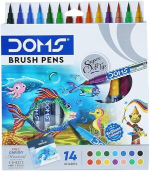 61z5awXngTL._AC_SX466_ DOMS Non-Toxic Brush Pens in Cardboard Box (14 Assorted Shades - 1 Set)
