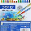 DOMS Non-Toxic Brush Pens in Cardboard Box (14 Assorted Shades - 1 Set)