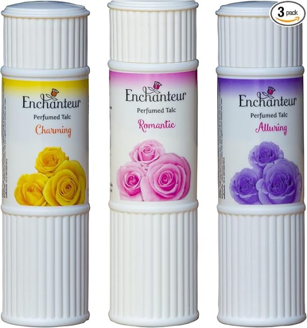 Enchanteur Perfumed Body Talcum Powder Trio Pack (3 x 100g) — Charming, Romantic & Alluring