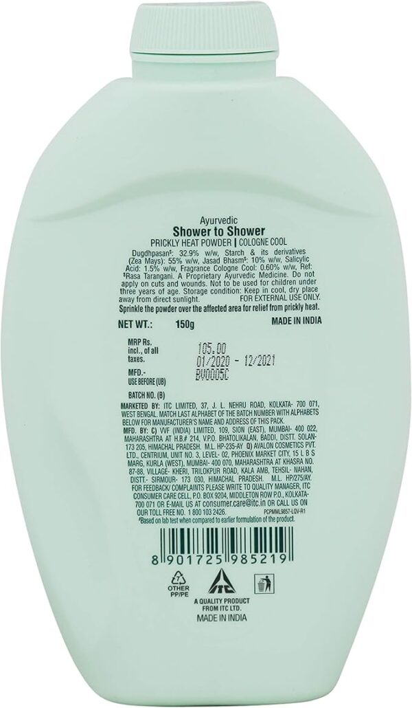 Shower To Shower Prickly Heat Powder - Cologne Cool (150g)