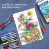 DOMS Non-Toxic Brush Pens in Cardboard Box (14 Assorted Shades - 1 Set)